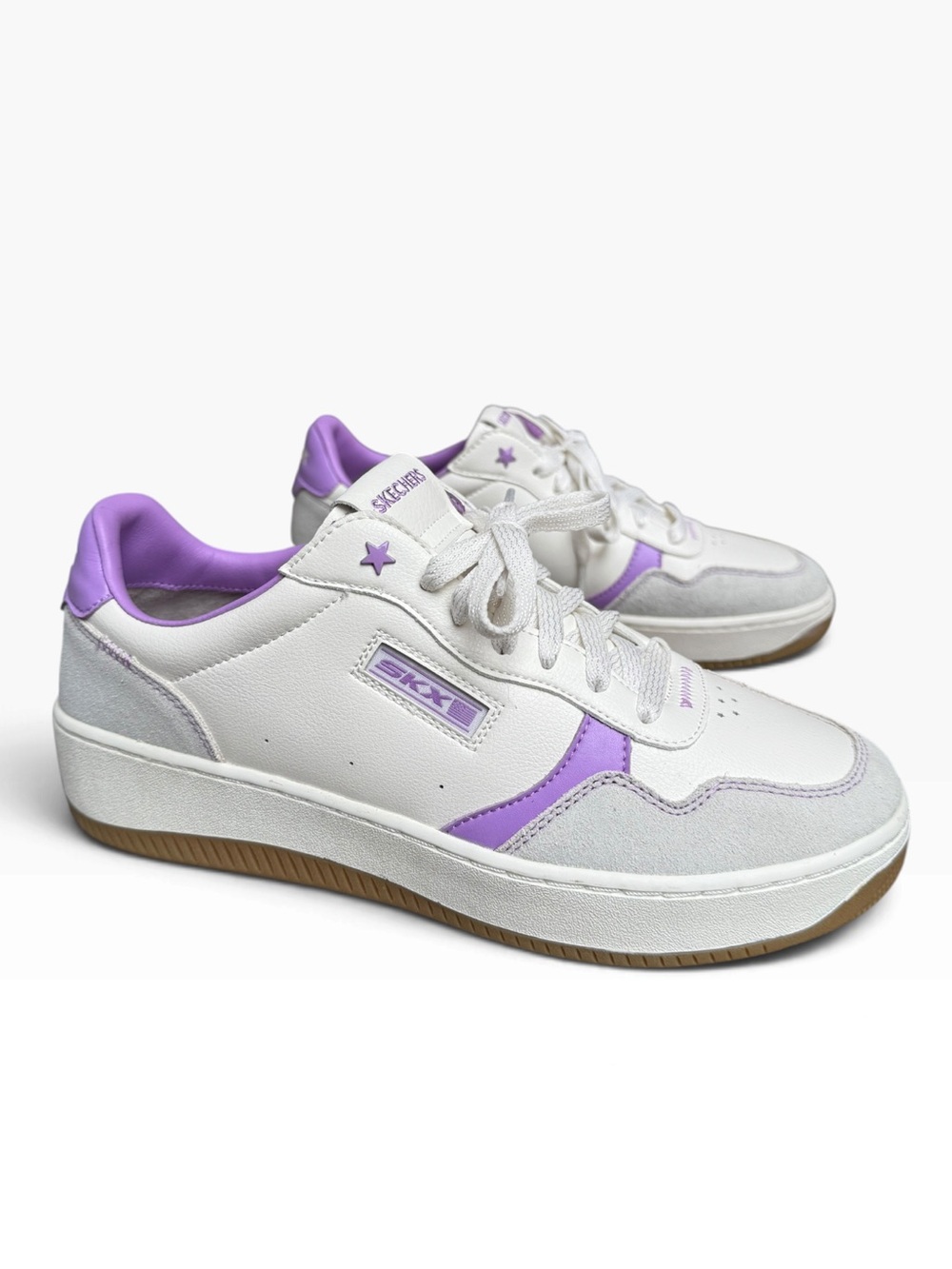 Skechers Court Classics Sneakers White and Purple Size 9.5